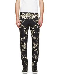 Givenchy Black Floral Slim Trousers