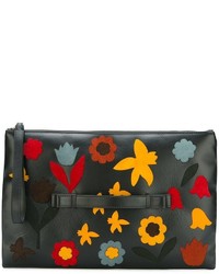 RED Valentino Floral Patched Medium Clutch