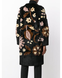 Alberta Ferretti Floral Design Fur Coat