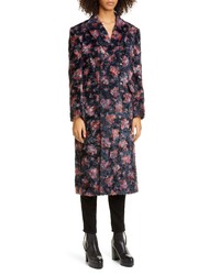 Junya Watanabe Floral Double Breasted Faux Fur Coat