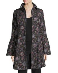 Nanette Lepore Floral Jacquard Zip Front Topper Coat