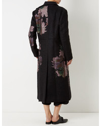 Litkovskaya Black Demi Jacquard Floral Duster Coat
