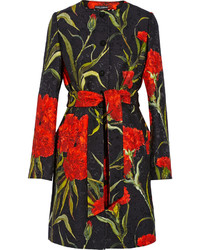 Dolce & Gabbana Printed Floral Brocade Coat