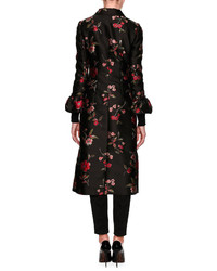Dolce & Gabbana Rose Jacquard Button Front Top Coat