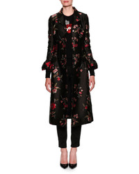 Dolce & Gabbana Rose Jacquard Button Front Top Coat