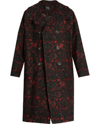 Ys By Yohji Yamamoto Floral Jacquard Oversized Coat