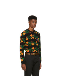 Gucci Black Jacquard Floral Sweater