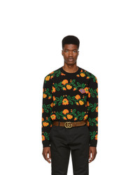 Gucci Black Jacquard Floral Sweater
