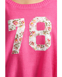 Boohoo Kim Acrylic 78 Floral Applique Baggy Sweater