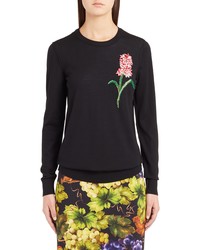 Dolce & Gabbana Flower Embellished Wool Sweater