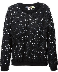 MSGM Cut Out Floral Sweater