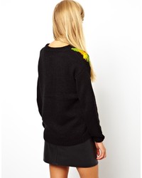 Asos Petite Hand Knit Floral Sweater