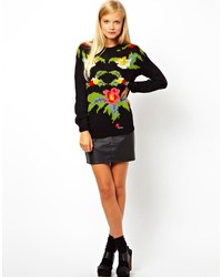 Asos Petite Hand Knit Floral Sweater