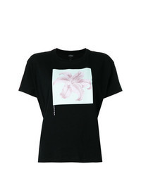 Black Floral Crew-neck T-shirt