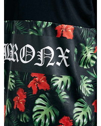 Bronx Black Floral Longline T Shirt