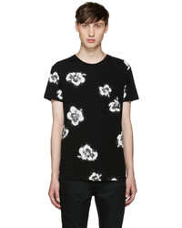 Saint Laurent Black Floral T Shirt