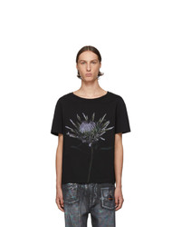 Maison Margiela Black Flower Print T Shirt