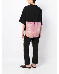 By Walid Floral Embroidery Cotton T Shirt