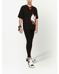 Dolce & Gabbana Floral Print Cotton T Shirt