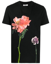 Valentino Floral Print Crew Neck T Shirt