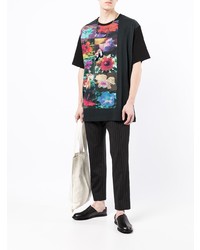 Yohji Yamamoto Floral Print Short Sleeve T Shirt