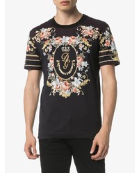 Dolce & Gabbana Floral Wreath Logo Print T Shirt