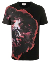 Alexander McQueen Ink Flower Print T Shirt