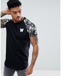 Good For Nothing Muscle T Shirt In Black Floral Print