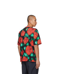 Kenzo Red And Green Print Skate T Shirt