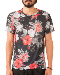 Elwood The Tropical Floral Tee In Black Floral