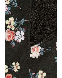 Stella McCartney Vintage Floral Crochet Trimmed Printed Swimsuit Black