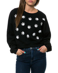 Ktag The Weed Crop Sweatshirt In Black