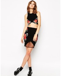 Endless Rose Floral Embroidered Crop Top
