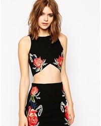 Endless Rose Floral Embroidered Crop Top