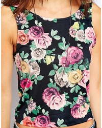 Only Floral Sleeveless Crop Top