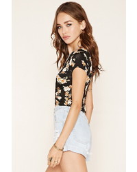 Forever 21 Floral Twist Front Crop Top
