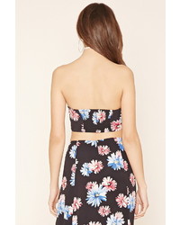 Forever 21 Strapless Floral Crop Top