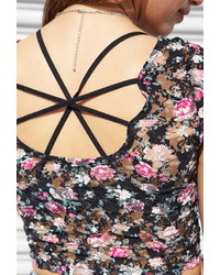 Forever 21 Sweet Floral Lace Crop Top