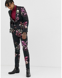 Twisted Tailor Super Skinny Suit Trousers In Floral Print