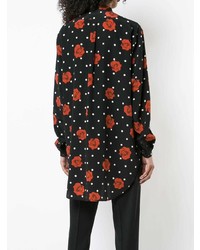 Saint Laurent Floral Polka Dot Fitted Shirt
