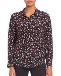 The Kooples Flower Print Silk Shirt