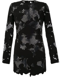Anthony Vaccarello Semi Sheer Floral Dress