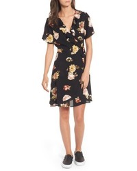 Love, Fire Floral Gauze Wrap Dress