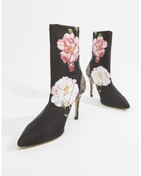 Ted Baker Floral Print Heeled Sock Boots