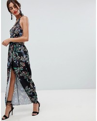 StyleStalker Avalon Floral Print Wrap Maxi Dress