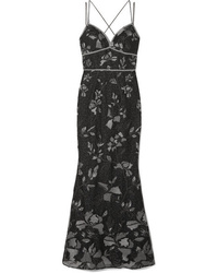 Marchesa Notte Embellished Embroidered Tulle Gown