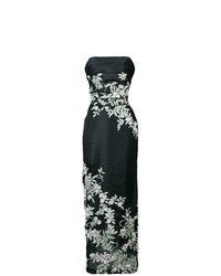 Marchesa Floral Embroidered Column Gown