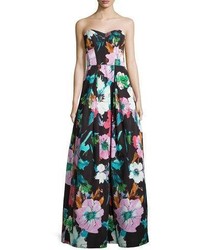 Milly Floral Sweetheart Ball Gown Black