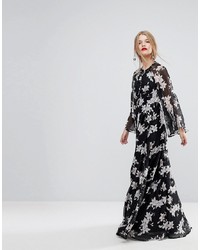 Y.a.s Lily Print Kimono Sleeve Maxi Dress