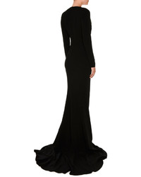 Stella McCartney Nashville Floral Long Sleeve Gown Black